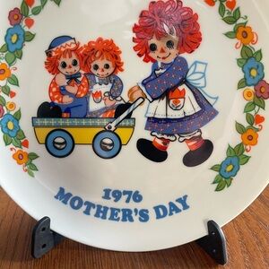Vintage Schmid 1976 Mother's Day Raggedy Ann & Andy collector plate FIRST Series